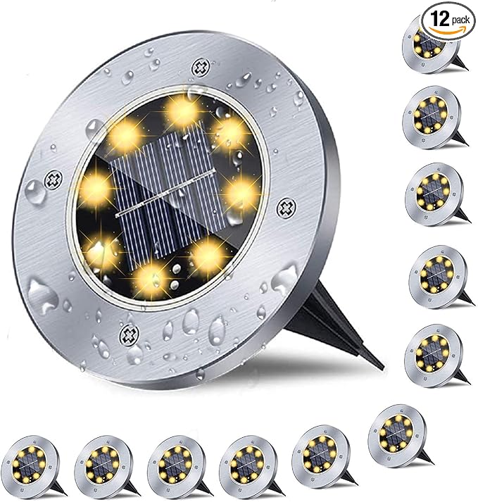 Solar Ground Lights, Waterproof Solar Garden